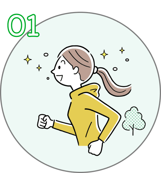 01 女性がランニングしているイラスト