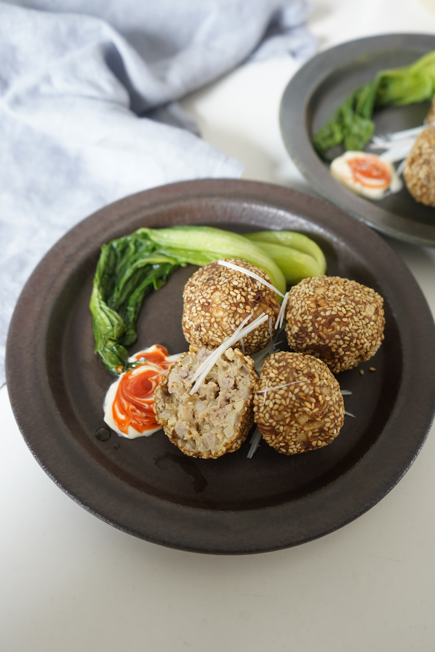 たけのこ入りごま肉団子